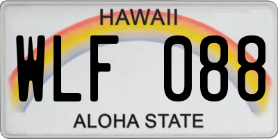 HI license plate WLF088