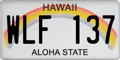 HI license plate WLF137