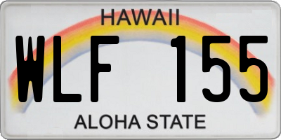 HI license plate WLF155