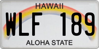 HI license plate WLF189