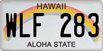 HI license plate WLF283