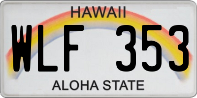 HI license plate WLF353