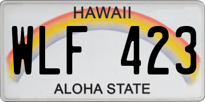 HI license plate WLF423