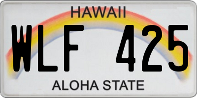 HI license plate WLF425