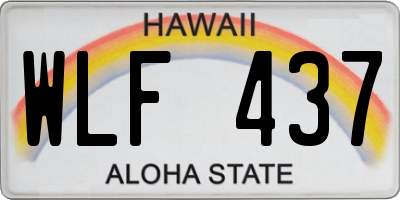 HI license plate WLF437