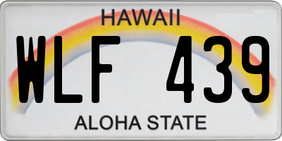 HI license plate WLF439