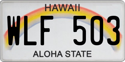 HI license plate WLF503