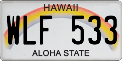 HI license plate WLF533