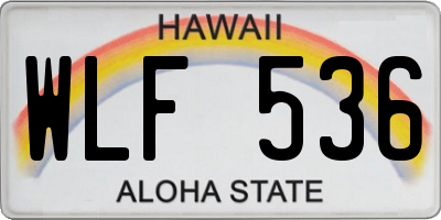 HI license plate WLF536
