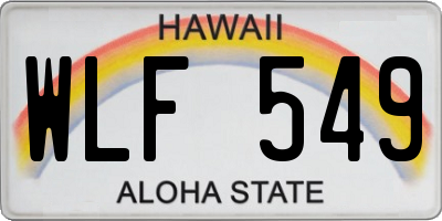 HI license plate WLF549