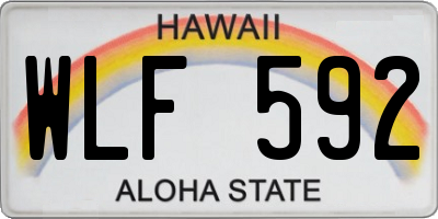 HI license plate WLF592