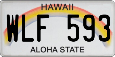 HI license plate WLF593