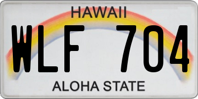 HI license plate WLF704