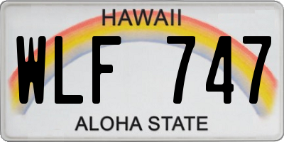 HI license plate WLF747