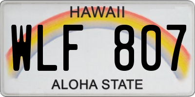 HI license plate WLF807