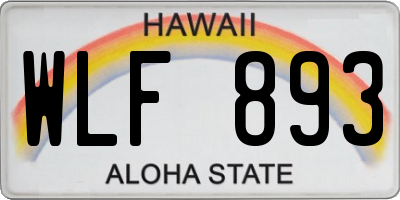 HI license plate WLF893