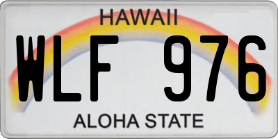 HI license plate WLF976