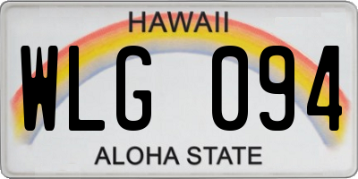 HI license plate WLG094