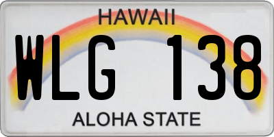 HI license plate WLG138