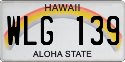 HI license plate WLG139