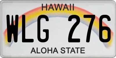 HI license plate WLG276