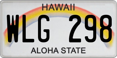 HI license plate WLG298