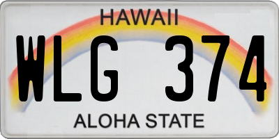 HI license plate WLG374