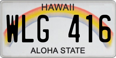HI license plate WLG416