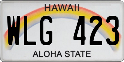 HI license plate WLG423