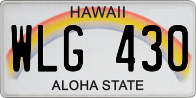 HI license plate WLG430
