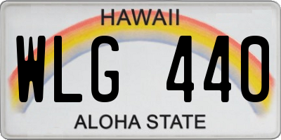 HI license plate WLG440