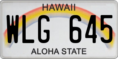 HI license plate WLG645