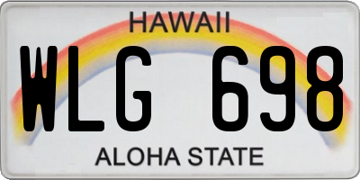 HI license plate WLG698
