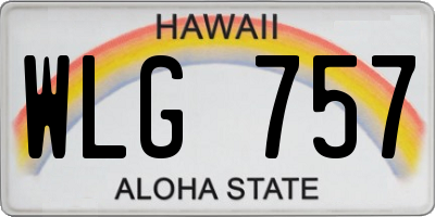 HI license plate WLG757