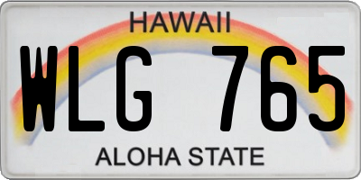 HI license plate WLG765