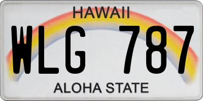 HI license plate WLG787