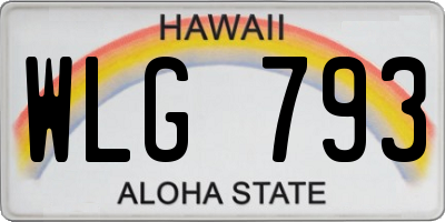 HI license plate WLG793