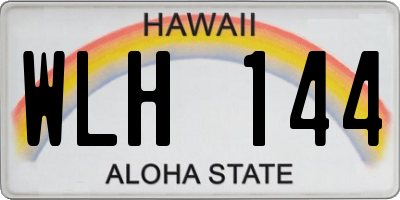 HI license plate WLH144