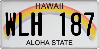 HI license plate WLH187