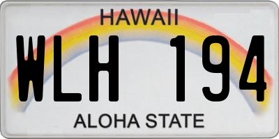 HI license plate WLH194