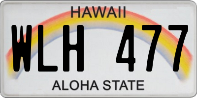 HI license plate WLH477