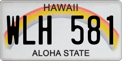 HI license plate WLH581