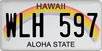 HI license plate WLH597