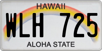 HI license plate WLH725