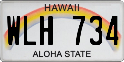 HI license plate WLH734