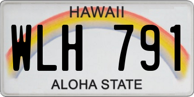 HI license plate WLH791