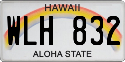 HI license plate WLH832