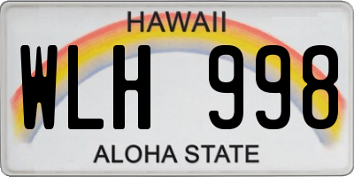HI license plate WLH998