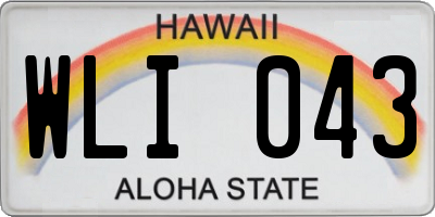 HI license plate WLI043