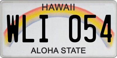 HI license plate WLI054